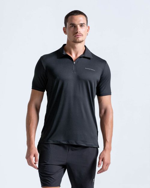 Polo Elite Deportiva Panel Transpirable,  Color Negro  Para Hombre