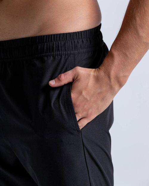 Pantaloneta Elite Deportiva 21 Cm,  Color Negro  Para Hombre