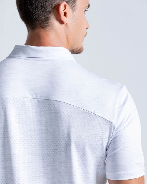 Polo Elite Deportiva Panel Transpirable, Color Blanco Para Hombre