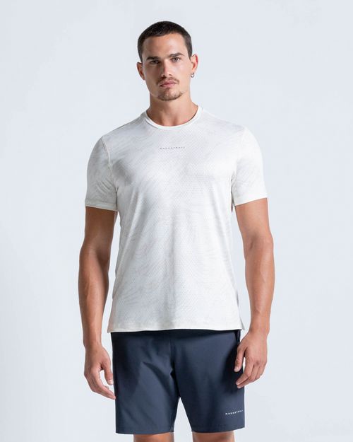 Camiseta Con Espalda En Malla,  Color Marfil Para Hombre