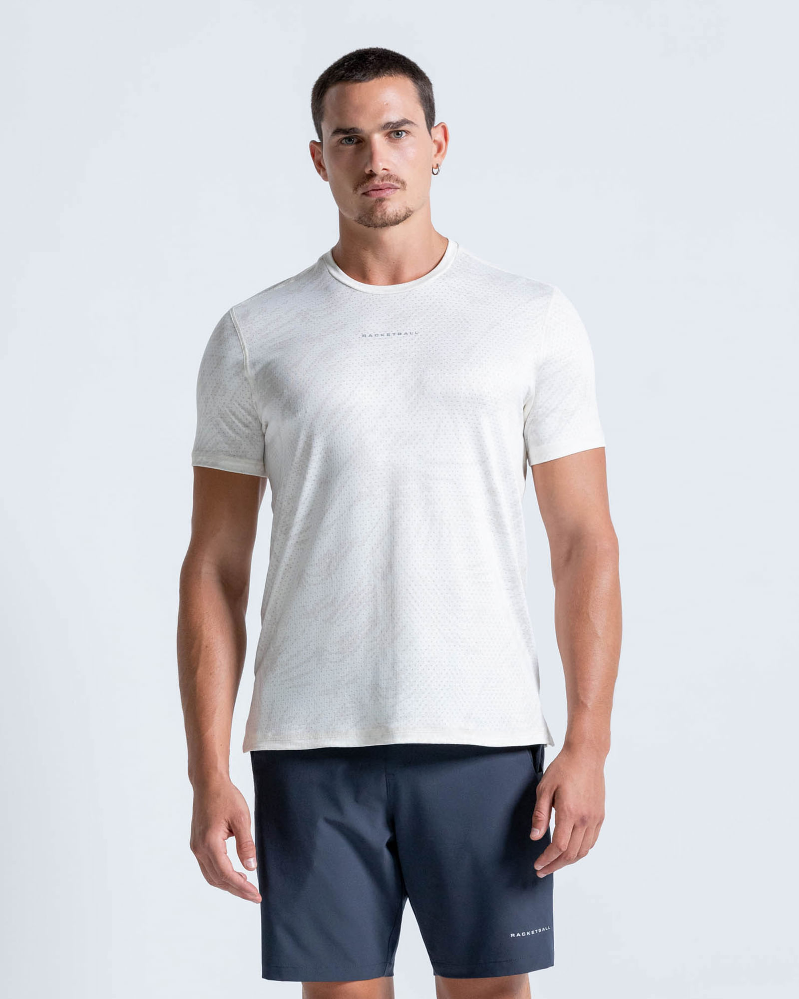 Camiseta Con Espalda En Malla,  Color Marfil Para Hombre