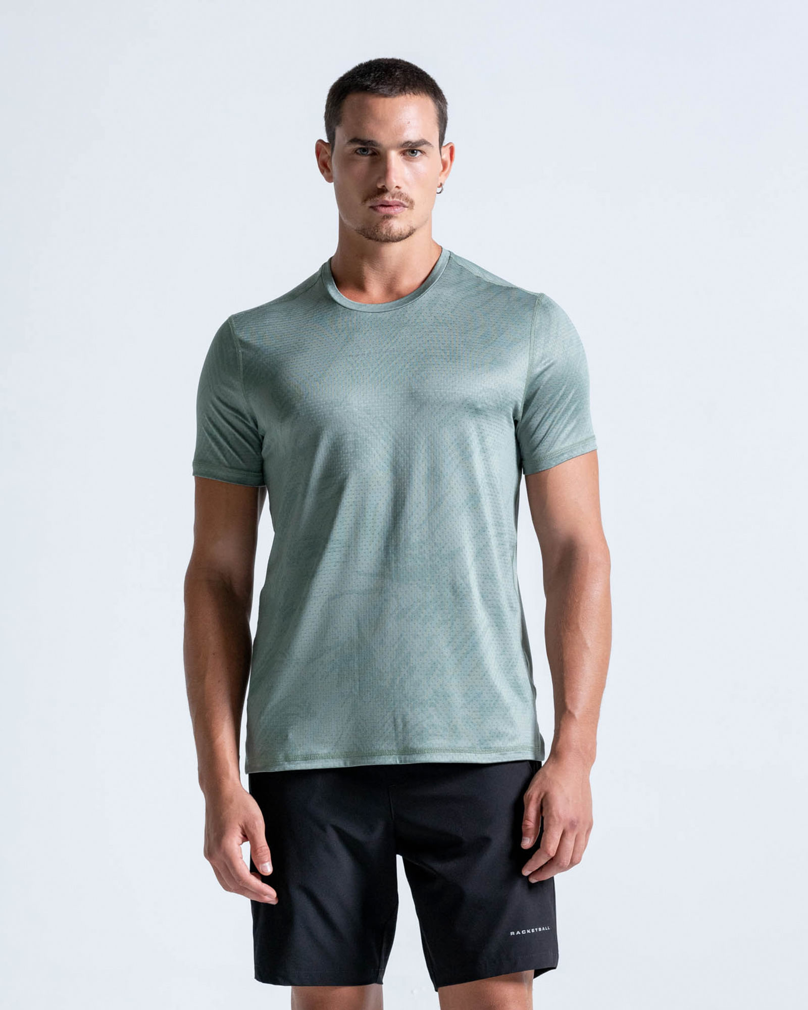 Camiseta Con Espalda En Malla,  Color Verde  Para Hombre