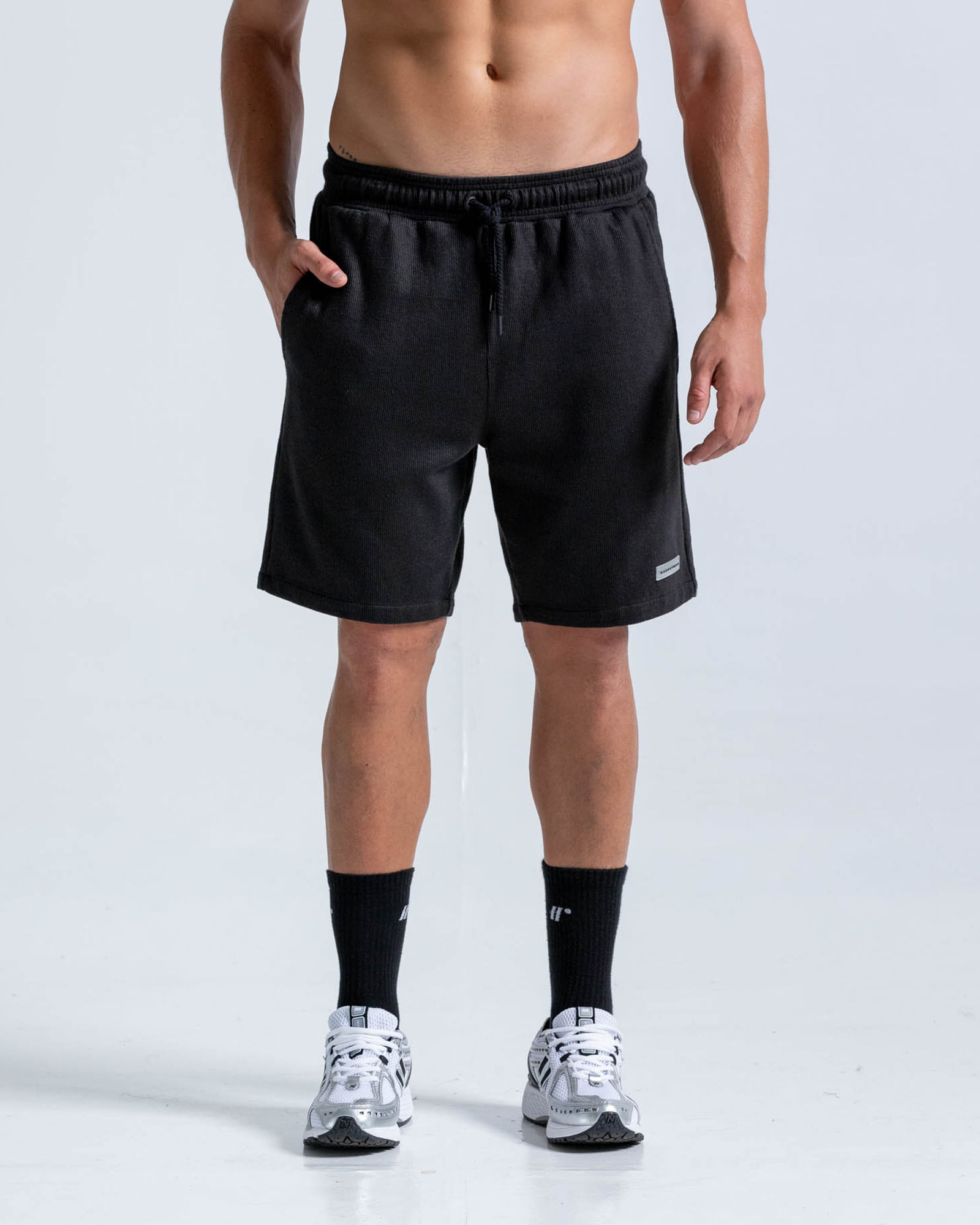 Pantaloneta Con Bolsillos Funcionales,  Color Negro  Para Hombre