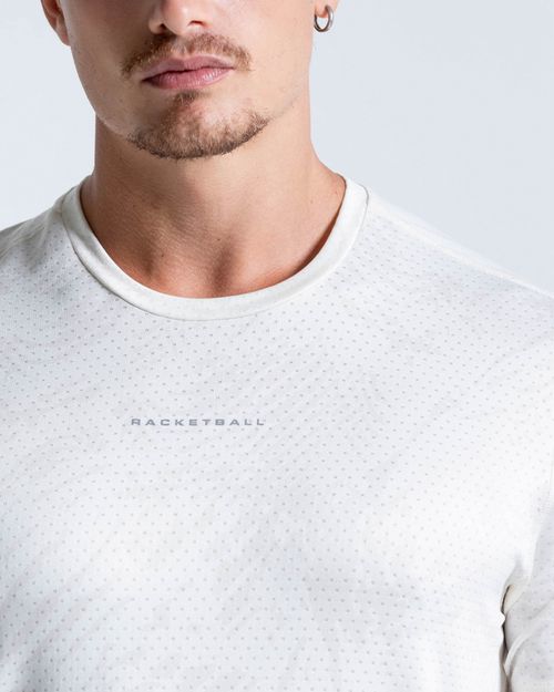 Camiseta Con Espalda En Malla,  Color Marfil Para Hombre
