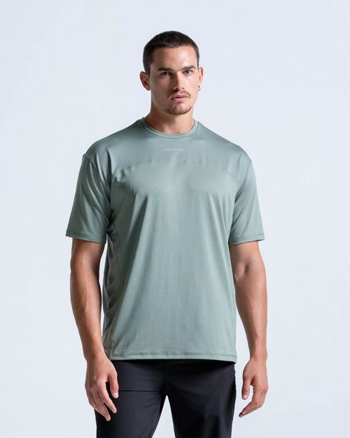 Camiseta Oversize Con Espalda Estampada,  Color Verde  Para Hombre