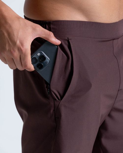 Pantaloneta Con Bolsillos Funcionales,  Color Cafe Para Hombre