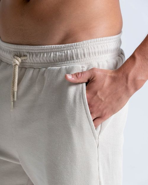 Pantaloneta Con Bolsillos Funcionales,  Color Arena  Para Hombre