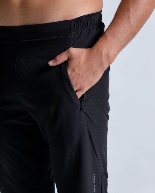 Pantalón Con Bolsillos Funcionales,  Color Negro  Para Hombre