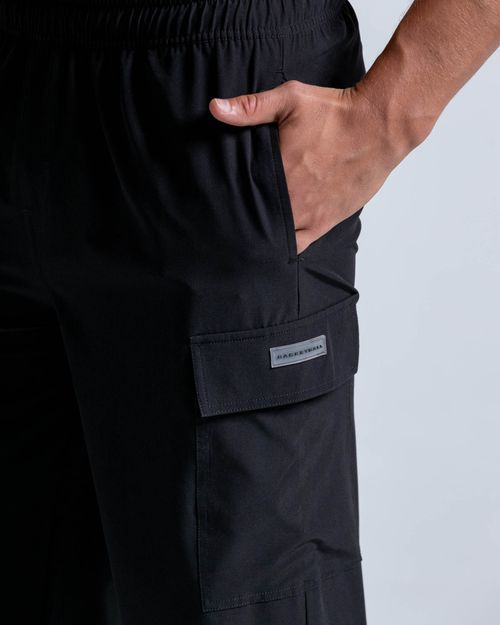 Pantalón Cargo Con Bota Recta,  Color Negro  Para Hombre