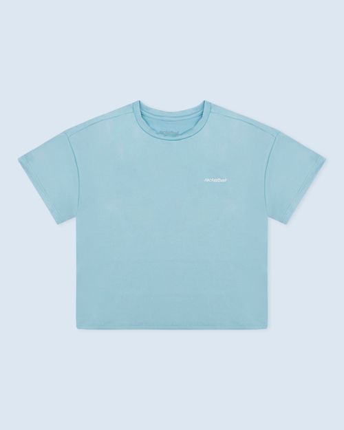 Camiseta Deportiva Manga Corta,  Color Azul Claro Para Mujer