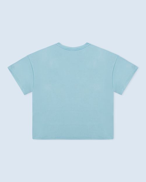 Camiseta Deportiva Manga Corta,  Color Azul Claro Para Mujer