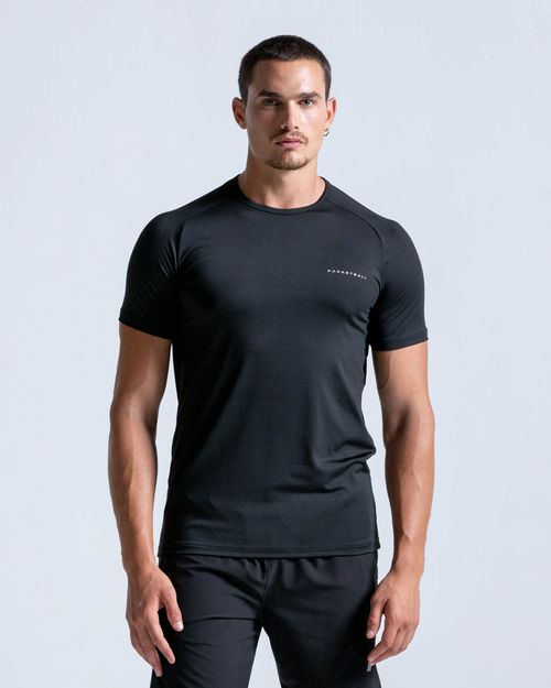 Camiseta Slim Evolución Manga Corta,  Color Negro  Para Hombre