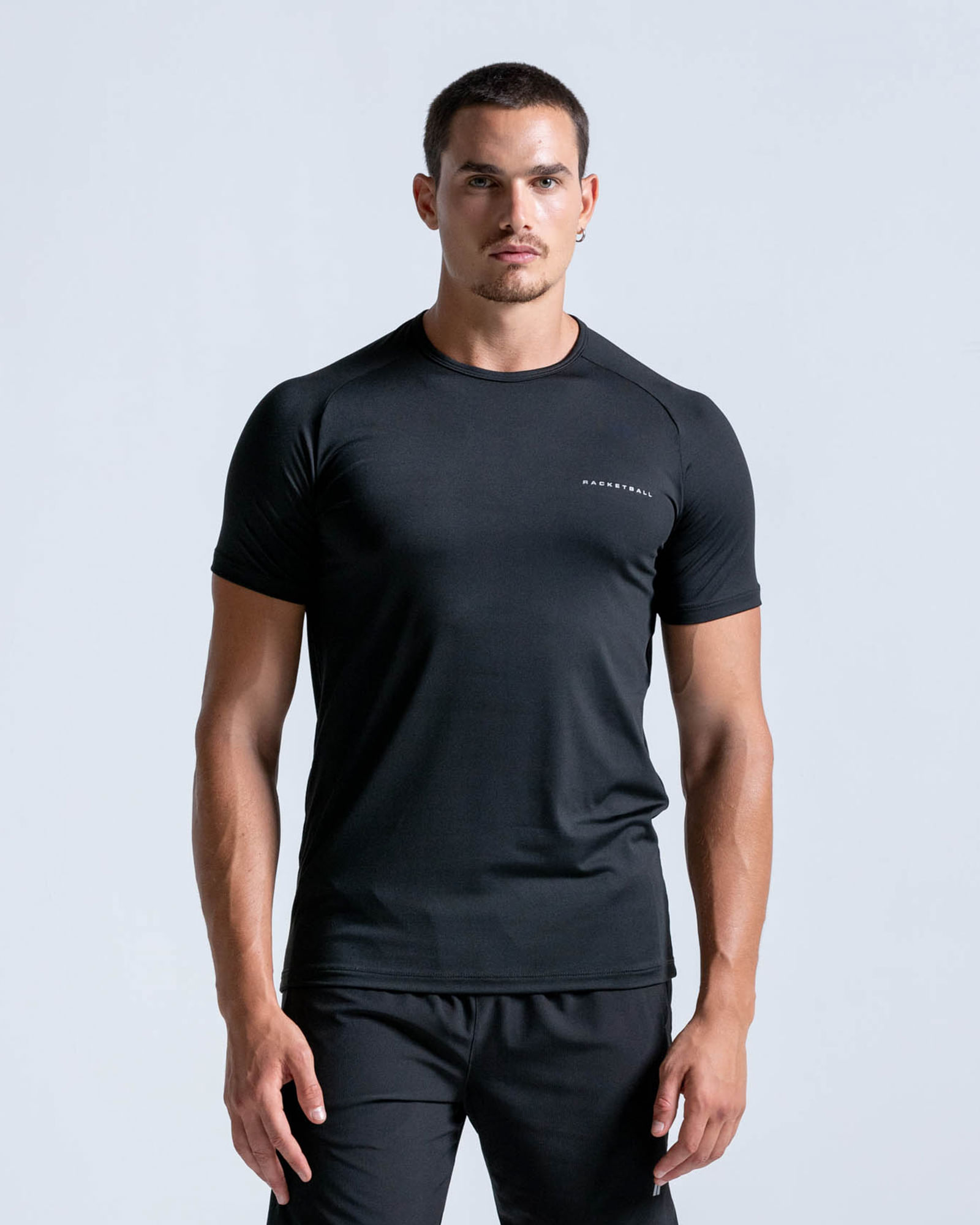 Camiseta Slim Evolución Manga Corta,  Color Negro  Para Hombre