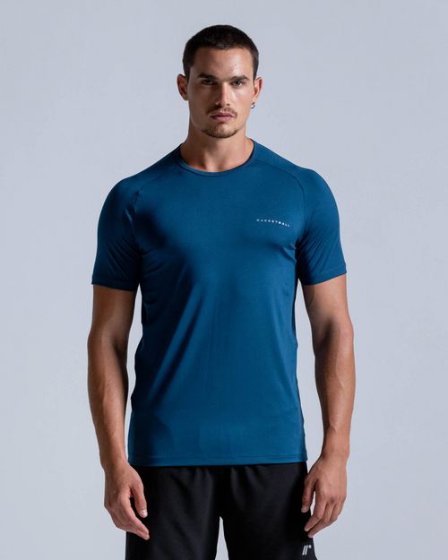 Camiseta Slim Evolución Manga Corta,  Color Petroleo Para Hombre
