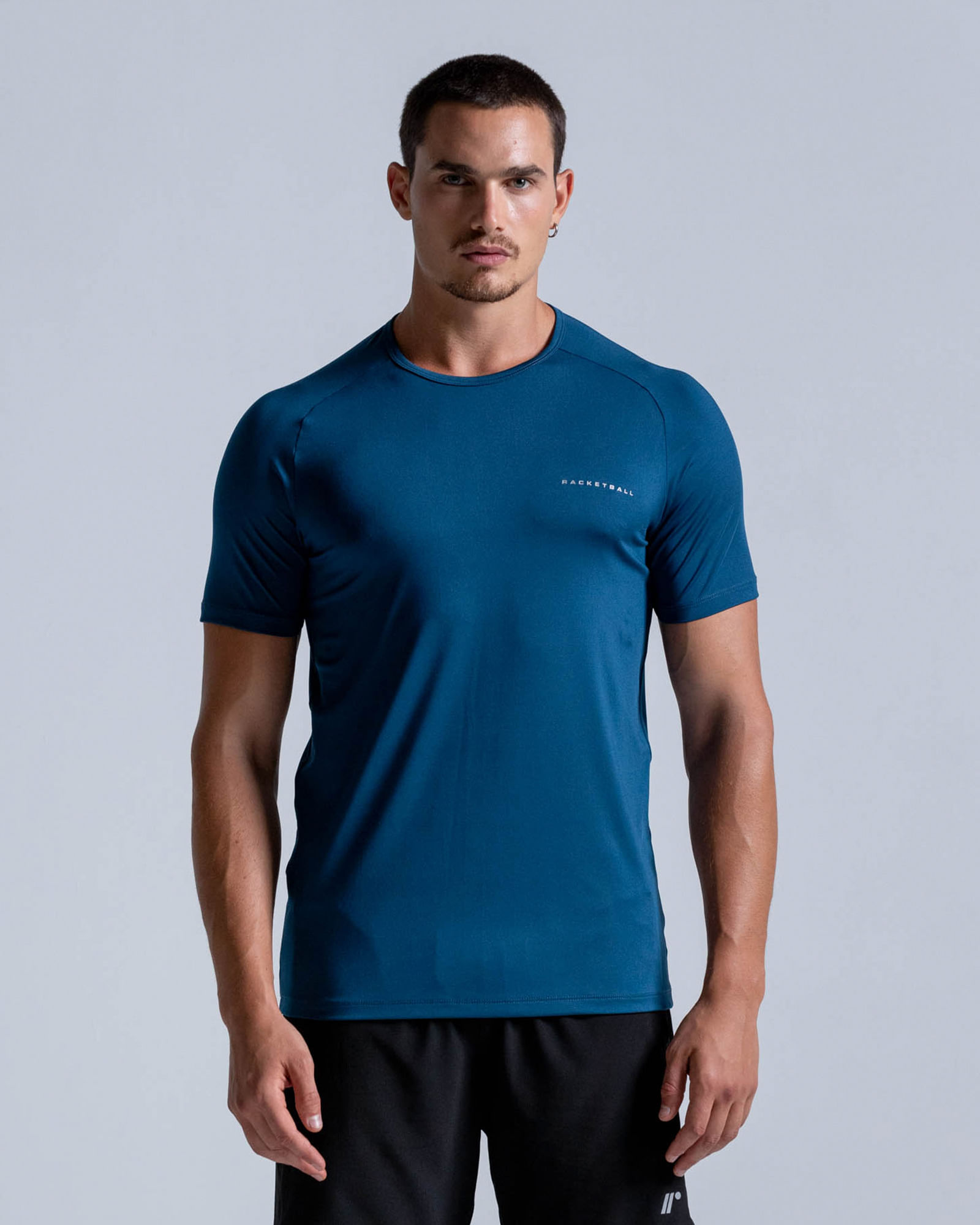 Camiseta Slim Evolución Manga Corta,  Color Petroleo Para Hombre