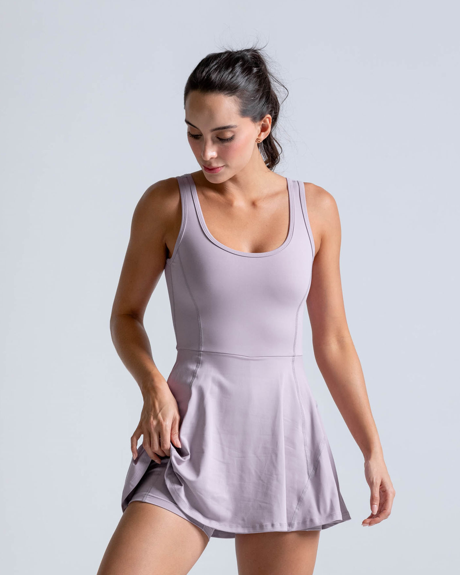 Vestido Armonía Con Biker Interno,  Color Mora Para Mujer