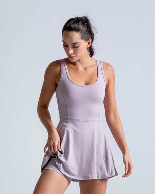 Vestido Armonía Con Biker Interno,  Color Mora Para Mujer