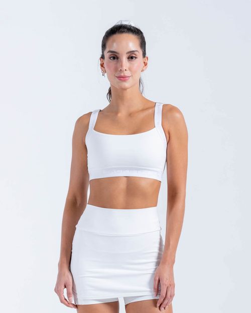 Top Armonía Soporte Medio Con Elástico,  Color Blanco Para Mujer