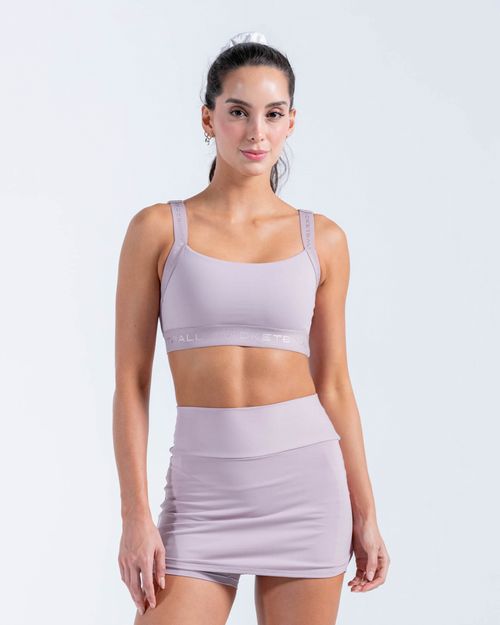 Top Armonía Soporte Medio Con Elástico,  Color Mora Para Mujer