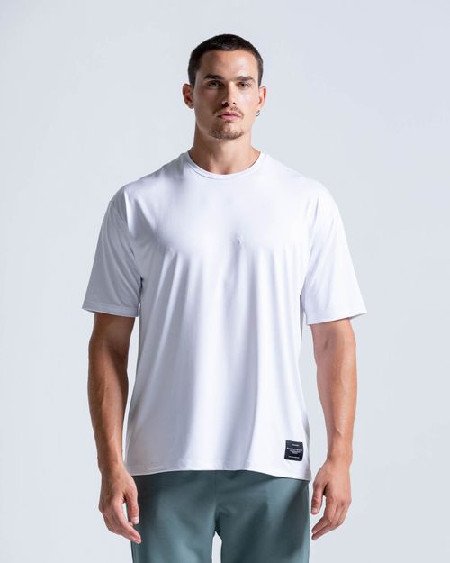 Camiseta Oversized Vibe Deportiva,  Color Blanco Para Hombre
