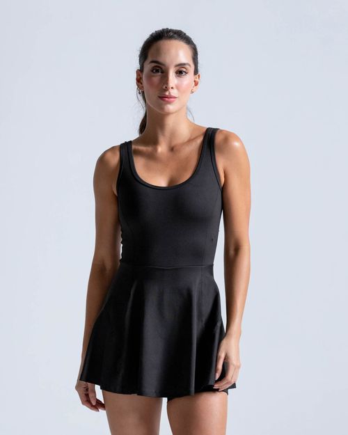 Vestido Armonía Con Biker Interno,  Color Negro  Para Mujer
