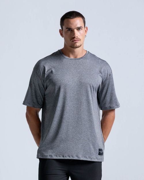 Camiseta Oversized Vibe Deportiva,  Color Jaspe  Para Hombre