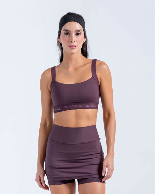 Top Armonía Soporte Medio Con Elástico,  Color Uva  Para Mujer