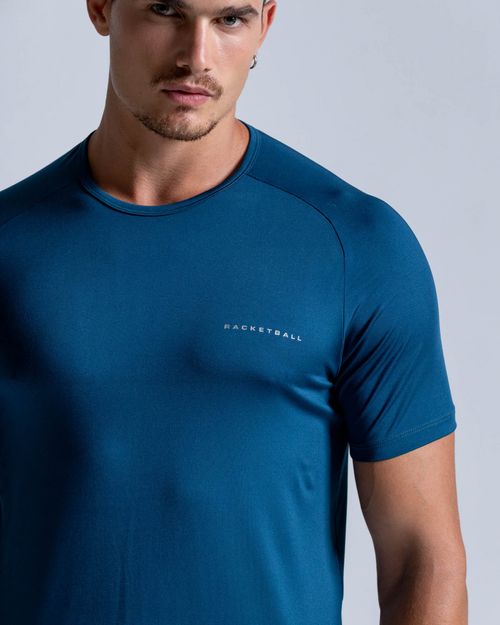 Camiseta Slim Evolución Manga Corta,  Color Petroleo Para Hombre