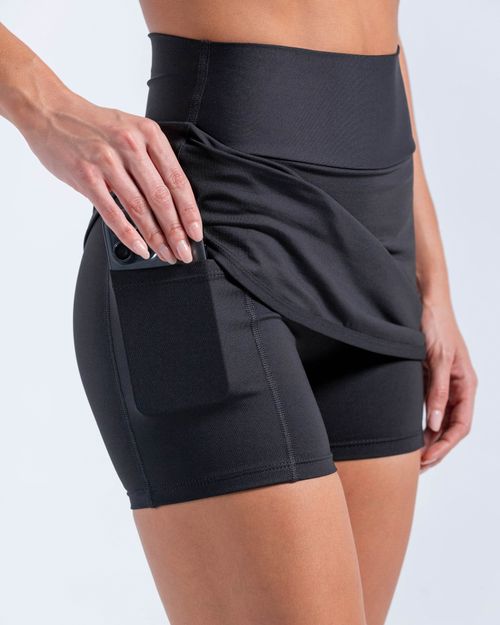 Falda Impulso Ajustada Con Biker Interno,  Color Negro  Para Mujer