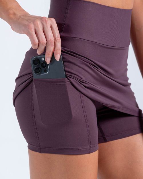 Falda Impulso Ajustada Con Biker Interno,  Color Uva  Para Mujer