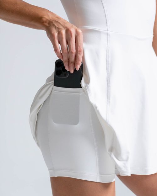 Vestido Armonía Con Biker Interno,  Color Blanco Para Mujer