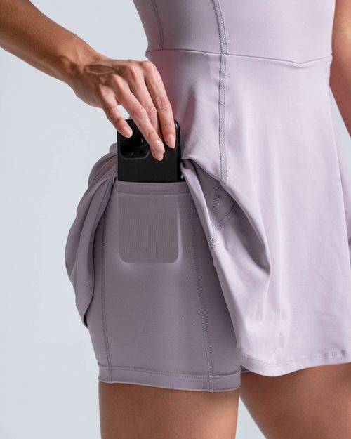 Vestido Armonía Con Biker Interno,  Color Mora Para Mujer