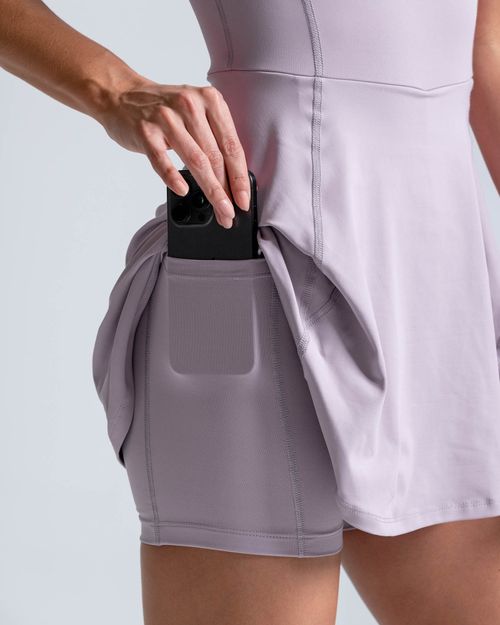 Vestido Armonía Con Biker Interno,  Color Mora Para Mujer