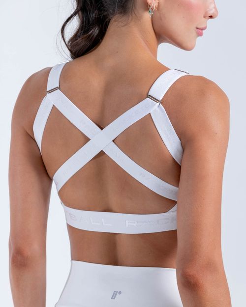 Top Armonía Soporte Medio Con Elástico,  Color Blanco Para Mujer