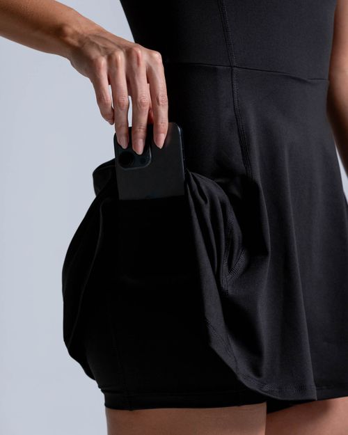 Vestido Armonía Con Biker Interno,  Color Negro  Para Mujer