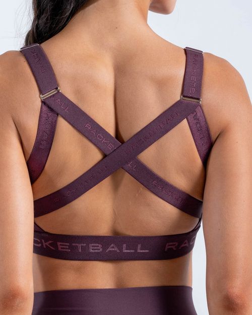 Top Armonía Soporte Medio Con Elástico,  Color Uva  Para Mujer