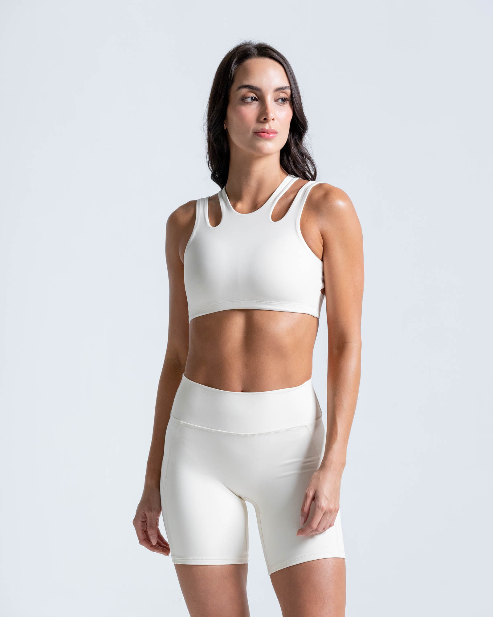 Top Con Bloques Cruzados,  Color Marfil Para Mujer
