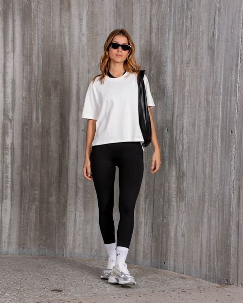 Licra Larga Con Pretina Anatómica,  Color Negro  Para Mujer