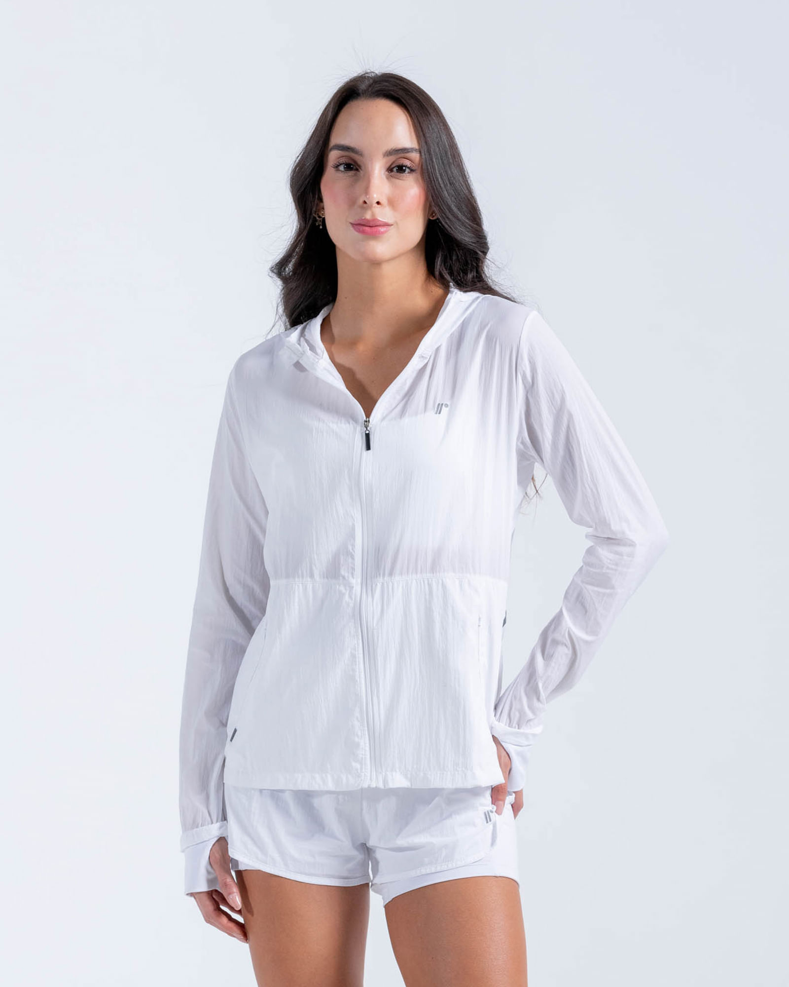 Chaqueta Brisa Rompeviento Ultra Liviana,  Color Blanco Para Mujer