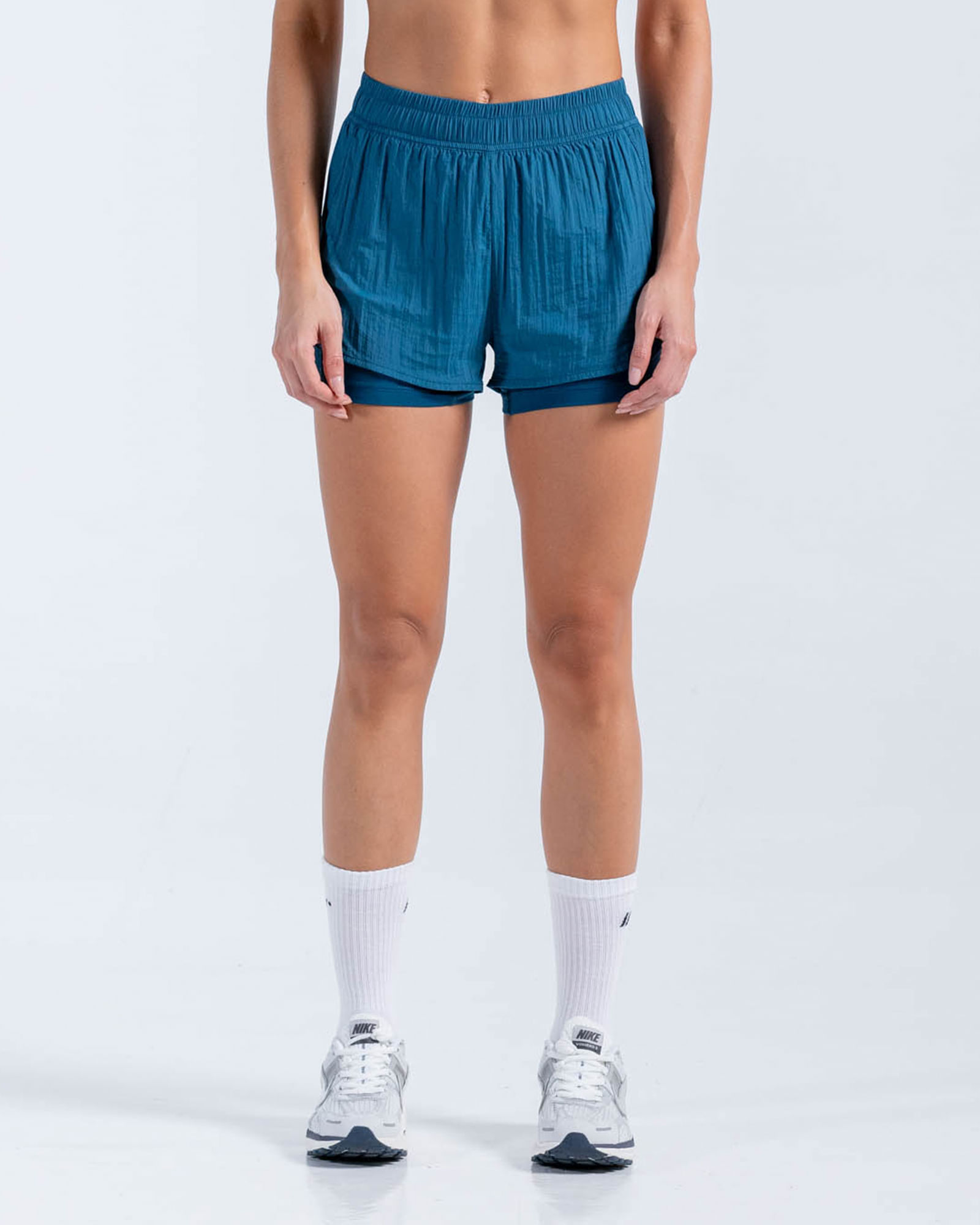 Short Running Brisa Ultra Liviano Biker,  Color Petroleo Para Mujer