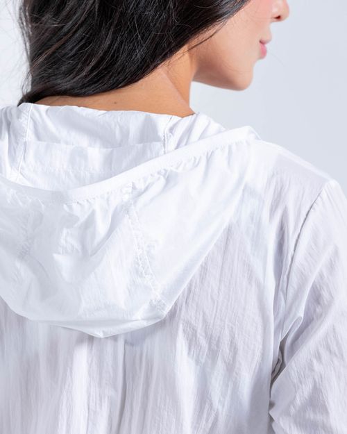 Chaqueta Brisa Rompeviento Ultra Liviana,  Color Blanco Para Mujer