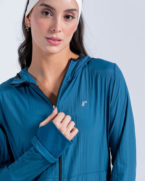 Chaqueta Brisa Rompeviento Ultra Liviana,  Color Petroleo Para Mujer