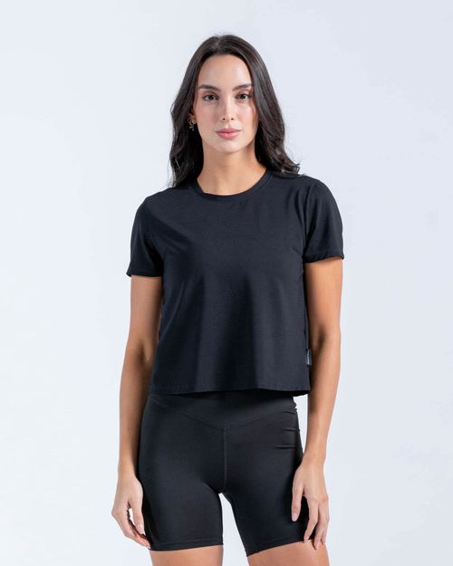Camiseta En Malla,  Color Negro  Para Mujer