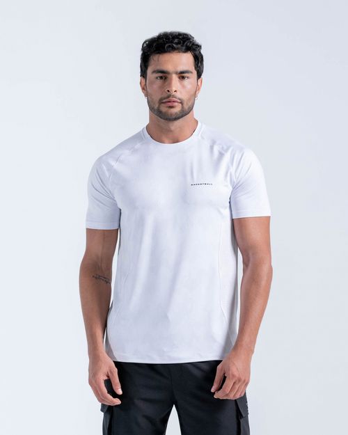 Camiseta Manga Corta Espalda En Malla,  Color Blanco Para Hombre