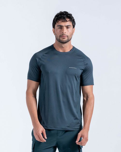 Camiseta Manga Corta Espalda En Malla,  Color Verde Oscuro Para Hombre