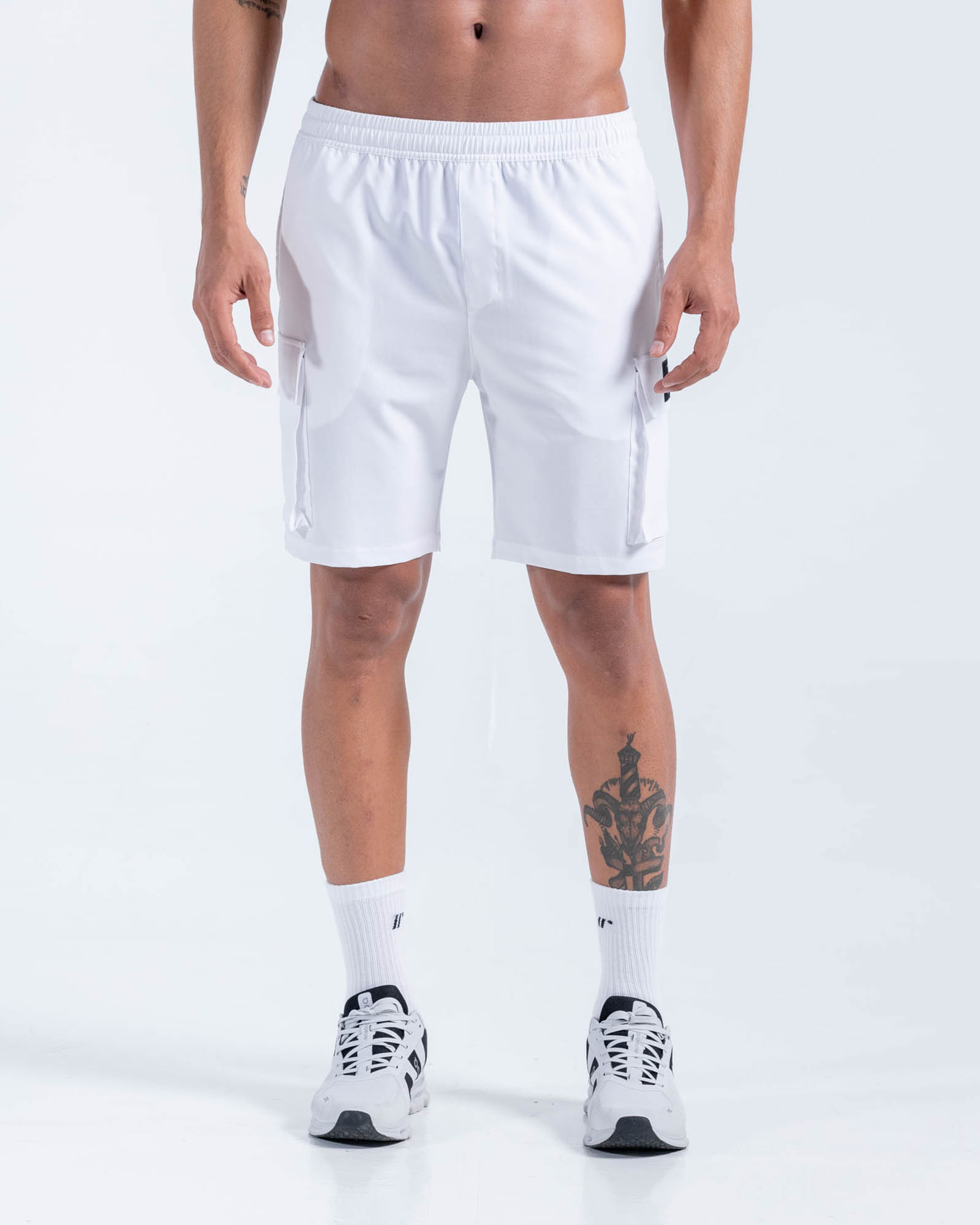 Pantaloneta Cargo,  Color Blanco Para Hombre