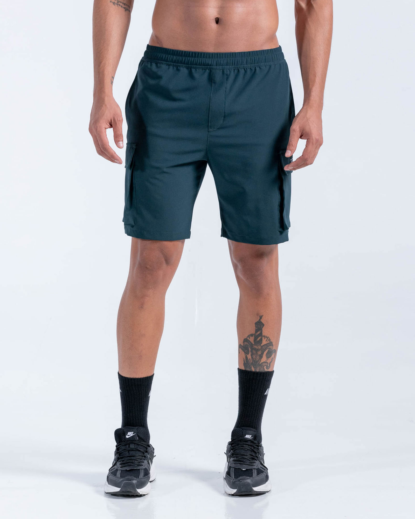 Pantaloneta Cargo,  Color Verde Oscuro Para Hombre