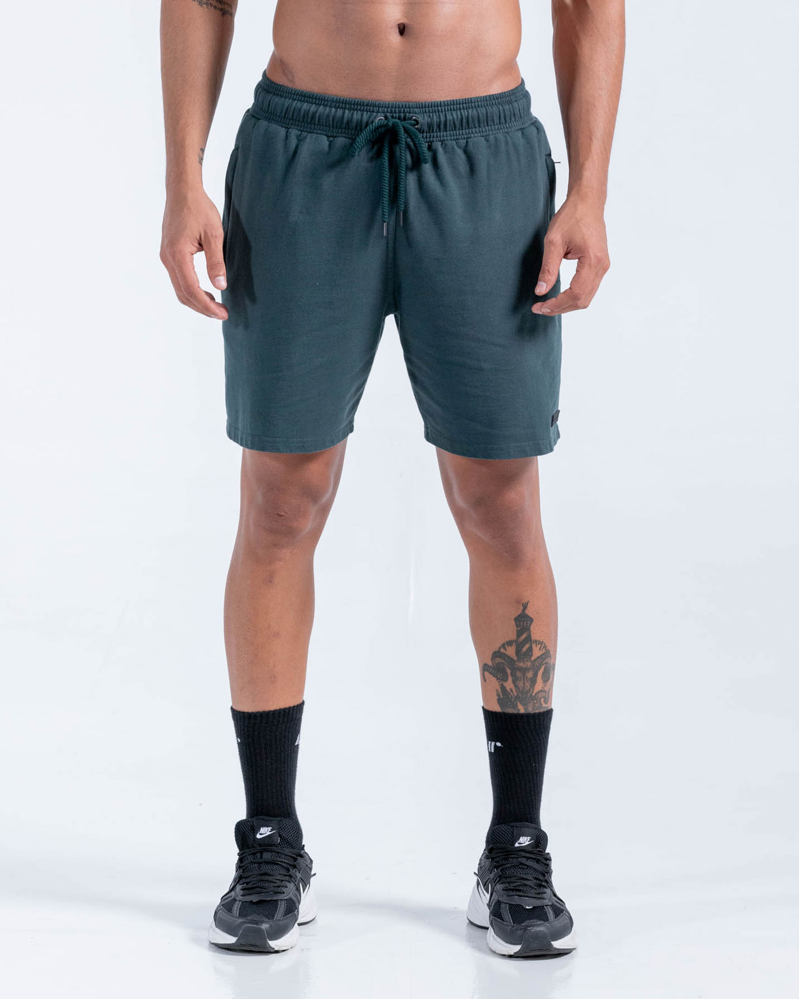 Pantaloneta Jogger,  Color Verde Oscuro Para Hombre