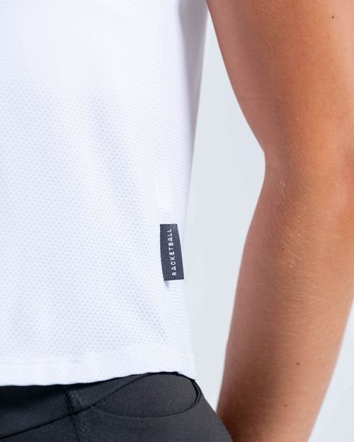 Camiseta En Malla,  Color Blanco Para Mujer