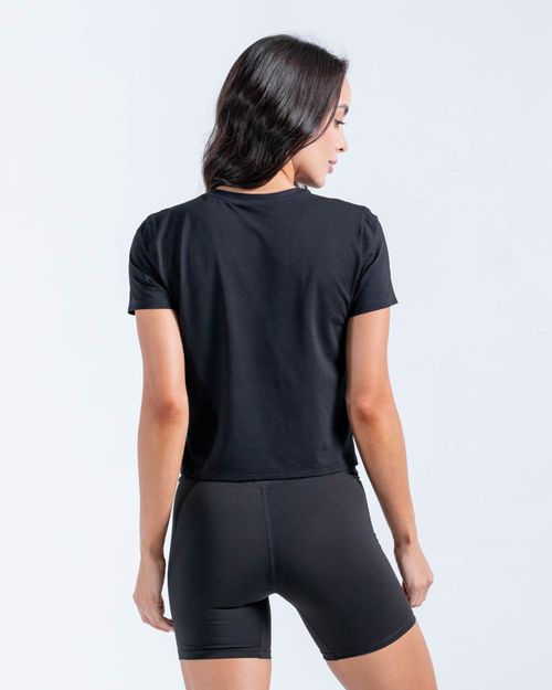 Camiseta En Malla,  Color Negro  Para Mujer
